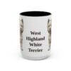 15oz West Highland White Terrier Mug, Black, front view