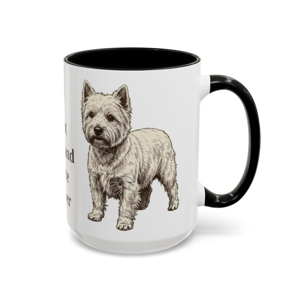 15oz West Highland White Terrier Mug, Black, right side view