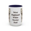 15oz West Highland White Terrier Dog Dad Mug, Navy, front view