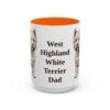 15oz West Highland White Terrier Dog Dad Mug, Orange, front view