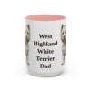 15oz West Highland White Terrier Dog Dad Mug, Pink, front view