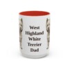 15oz West Highland White Terrier Dog Dad Mug, Red, front view