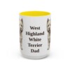 15oz West Highland White Terrier Dog Dad Mug, Yellow, front view