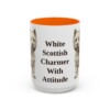 15oz Funny West Highland White Terrier Mug, Orange, front view
