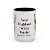 15oz West Highland White Terrier Latin Mug, Black, front view