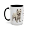 15oz West Highland White Terrier Latin Mug, Black, left side view