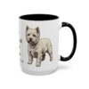 15oz West Highland White Terrier Latin Mug, Black, right side view