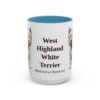 15oz West Highland White Terrier Latin Mug, Light Blue, front view