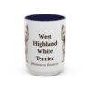 15oz West Highland White Terrier Latin Mug, Navy, front view