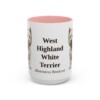 15oz West Highland White Terrier Latin Mug, Pink, front view