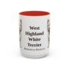 15oz West Highland White Terrier Latin Mug, Red, front view