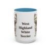 15oz West Highland White Terrier Mug, Light Blue, front view
