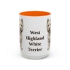 15oz West Highland White Terrier Mug, Orange, front view
