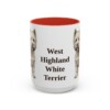 15oz West Highland White Terrier Mug, Red, front view