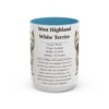 15oz West Highland White Terrier Mug, Light Blue, front view