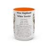 15oz West Highland White Terrier Mug, Orange, front view