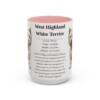 15oz West Highland White Terrier Mug, Pink, front view