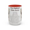15oz West Highland White Terrier Mug, Red, front view