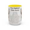 15oz West Highland White Terrier Mug, Yellow, front view
