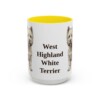15oz West Highland White Terrier Mug, Yellow, front view