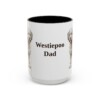 15oz Westiepoo Dog Dad Mug, Black, front view