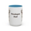 15oz Westiepoo Dog Dad Mug, Light Blue, front view