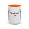 15oz Westiepoo Dog Dad Mug, Orange, front view