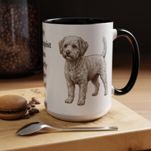 15oz Funny Westiepoo Mug, Black, lifestyle photo