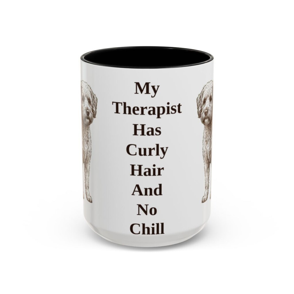 15oz Funny Westiepoo Mug, Black, front view
