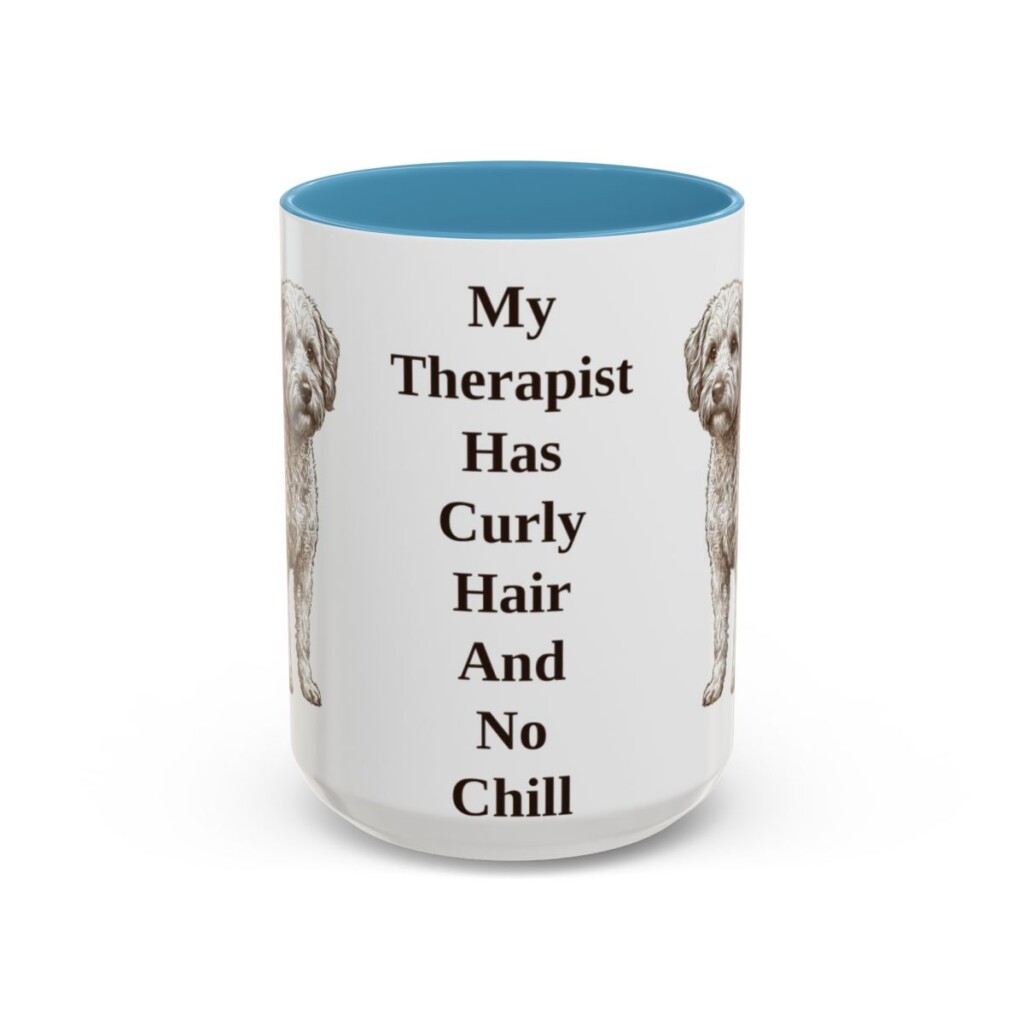 15oz Funny Westiepoo Mug, Light Blue, front view