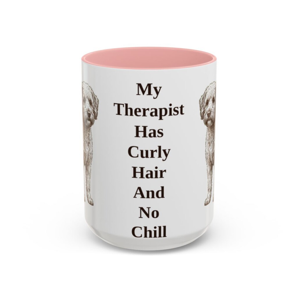 15oz Funny Westiepoo Mug, Pink, front view