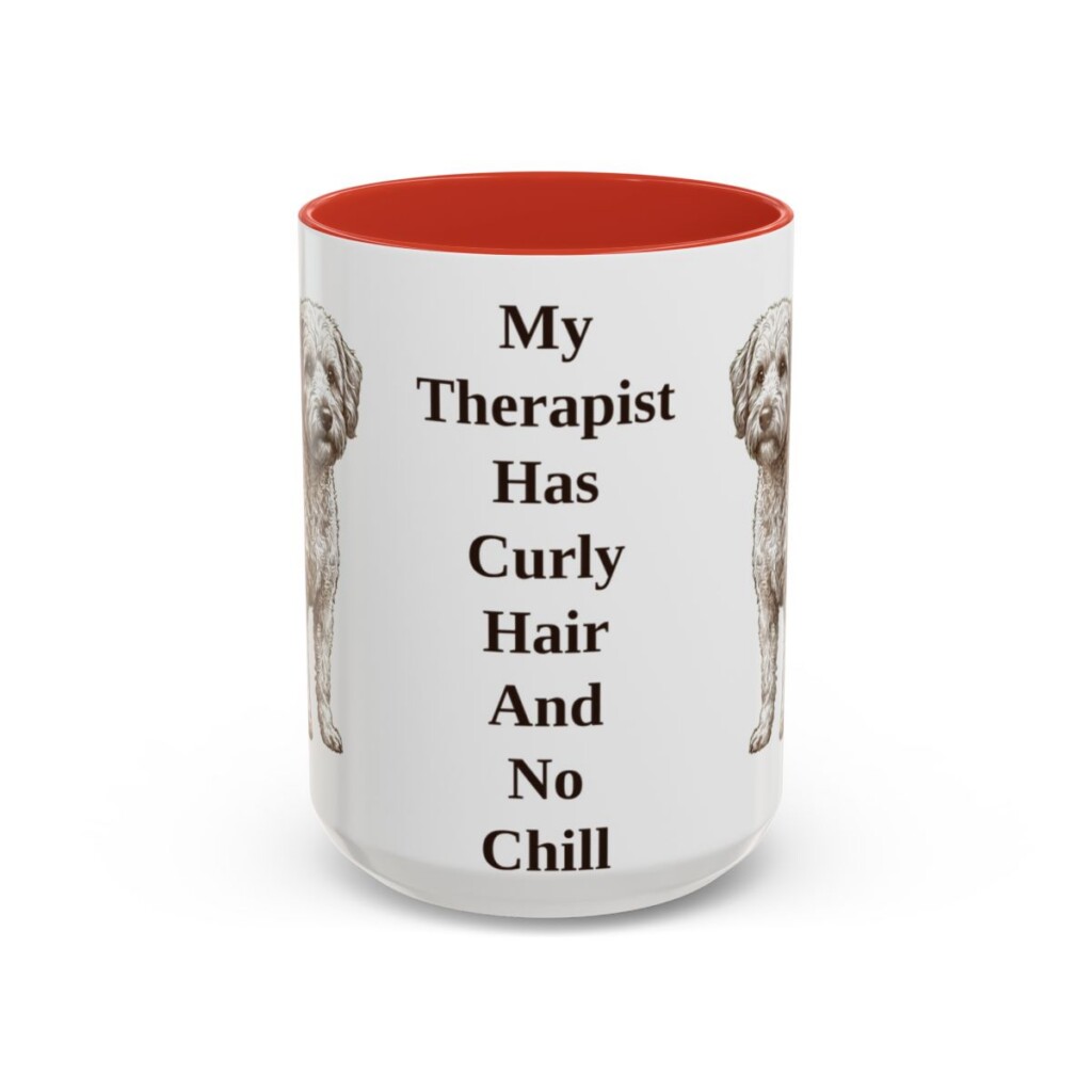 15oz Funny Westiepoo Mug, Red, front view