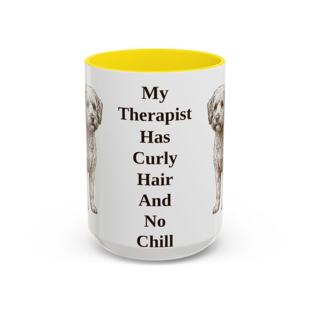 15oz Funny Westiepoo Mug, Yellow, front view
