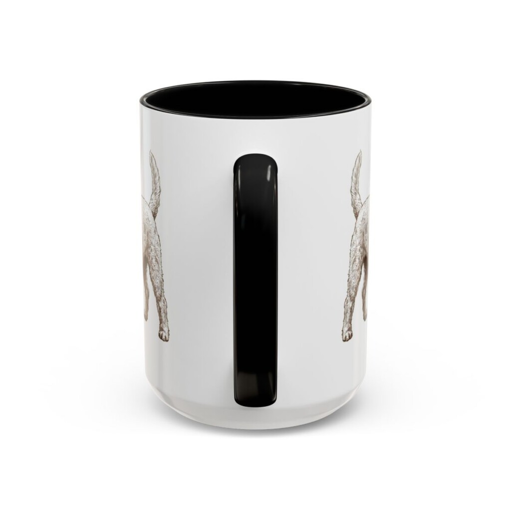 15oz Westiepoo Latin Mug, Black, back view