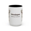 15oz Westiepoo Latin Mug, Black, front view