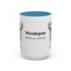 15oz Westiepoo Latin Mug, Light Blue, front view