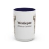15oz Westiepoo Latin Mug, Navy, front view