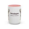 15oz Westiepoo Latin Mug, Pink, front view