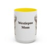 15oz Westiepoo Dog Mom Mug, Yellow, front view