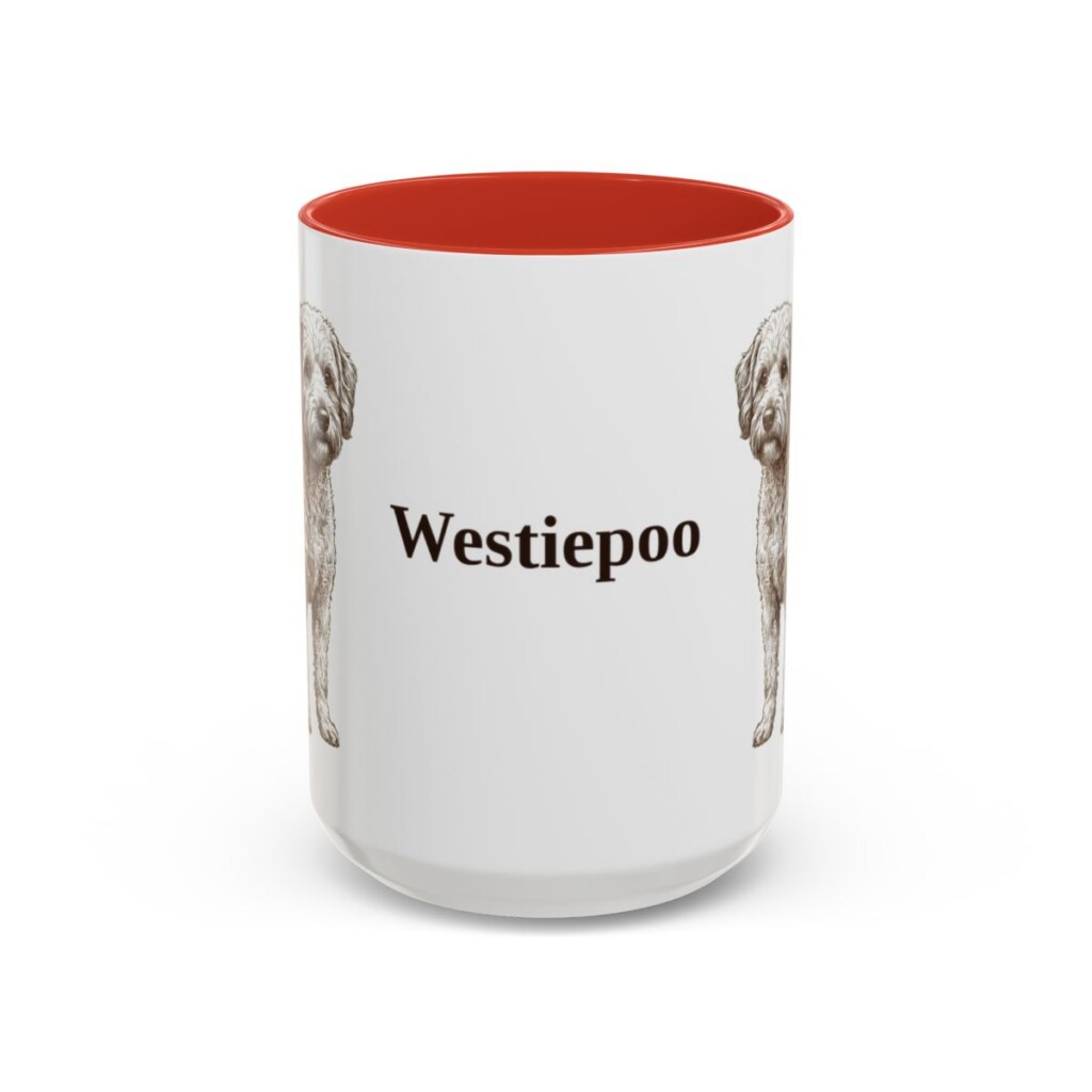 15oz-westiepoo-mug-red 15oz Westiepoo Mug, Red, front view