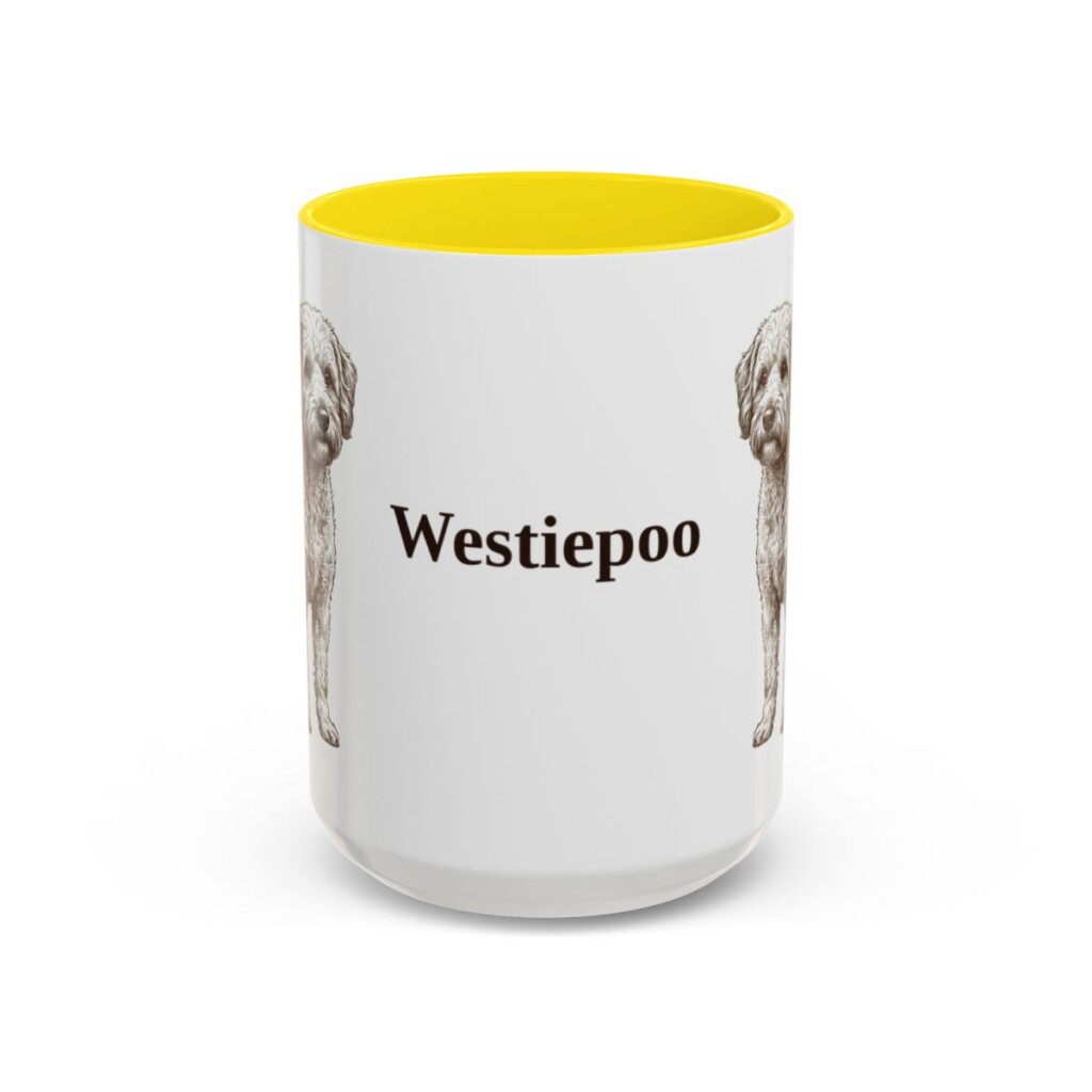 15oz-westiepoo-mug-yellow 15oz Westiepoo Mug, Yellow, front view