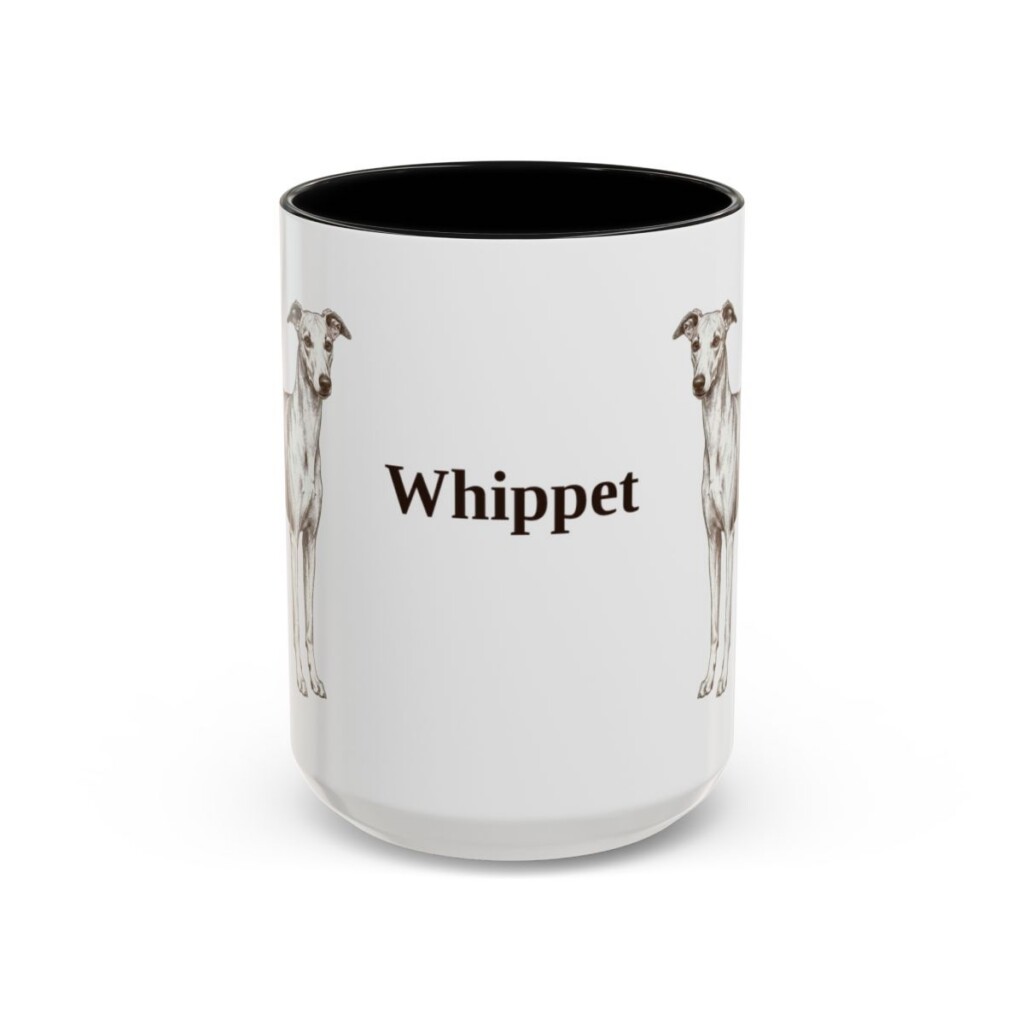 15oz Whippet Mug, Black, front view