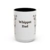 15oz Whippet Dog Dad Mug, Black, front view
