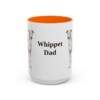 15oz Whippet Dog Dad Mug, Orange, front view