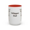 15oz Whippet Dog Dad Mug, Red, front view