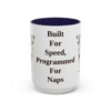 15oz Funny Whippet Mug, Navy, front view