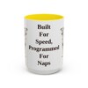 15oz Funny Whippet Mug, Yellow, front view