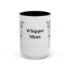 15oz Whippet Dog Mom Mug, Black, front view