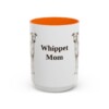 15oz Whippet Dog Mom Mug, Orange, front view