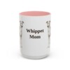 15oz Whippet Dog Mom Mug, Pink, front view